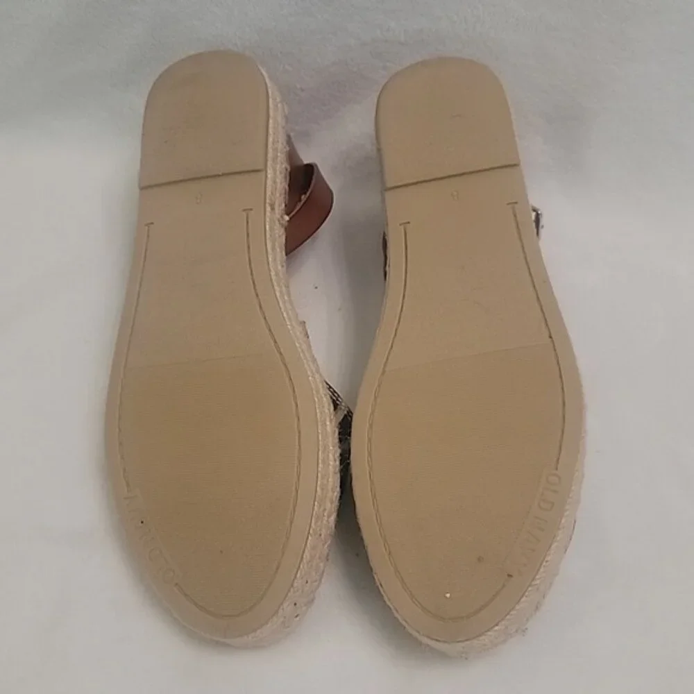 Old Navy Black Brown Animal Print Espadrilles Size  8 - Picture 10 of 10